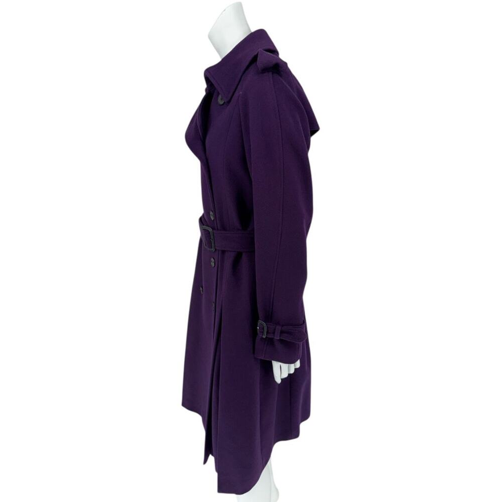 Burberry London Wool & Cashmere Trench Coat – Deep Purple US 12 - Picture 11 of 16
